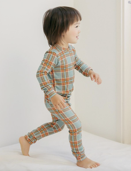 Tartan Check Dark Mint Long Sleeve PJs