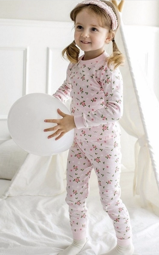 Pink Rose Long Sleeve PJ's