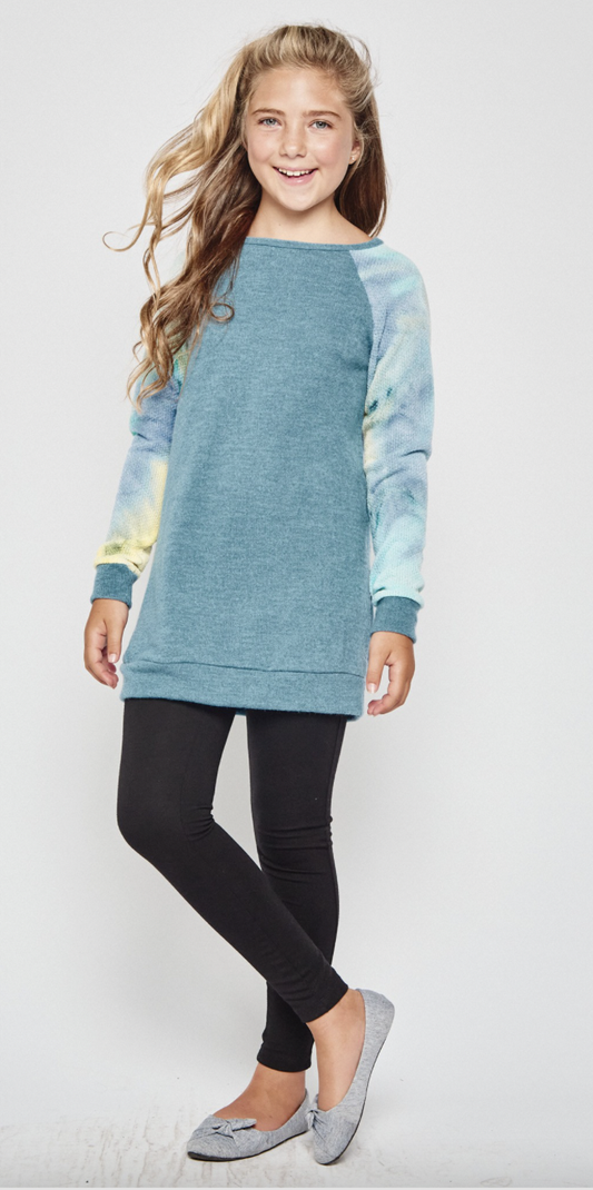 Tie Dye Raglan Sleeve Sweater Top