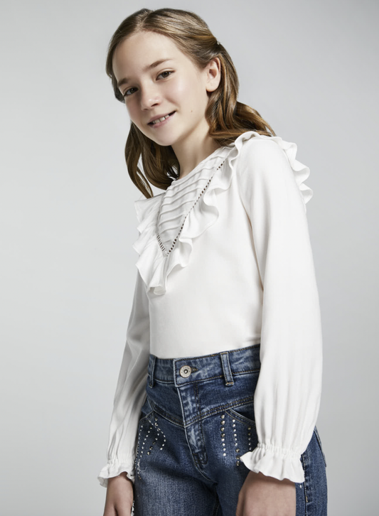 Offwhite Ruffled Blouse