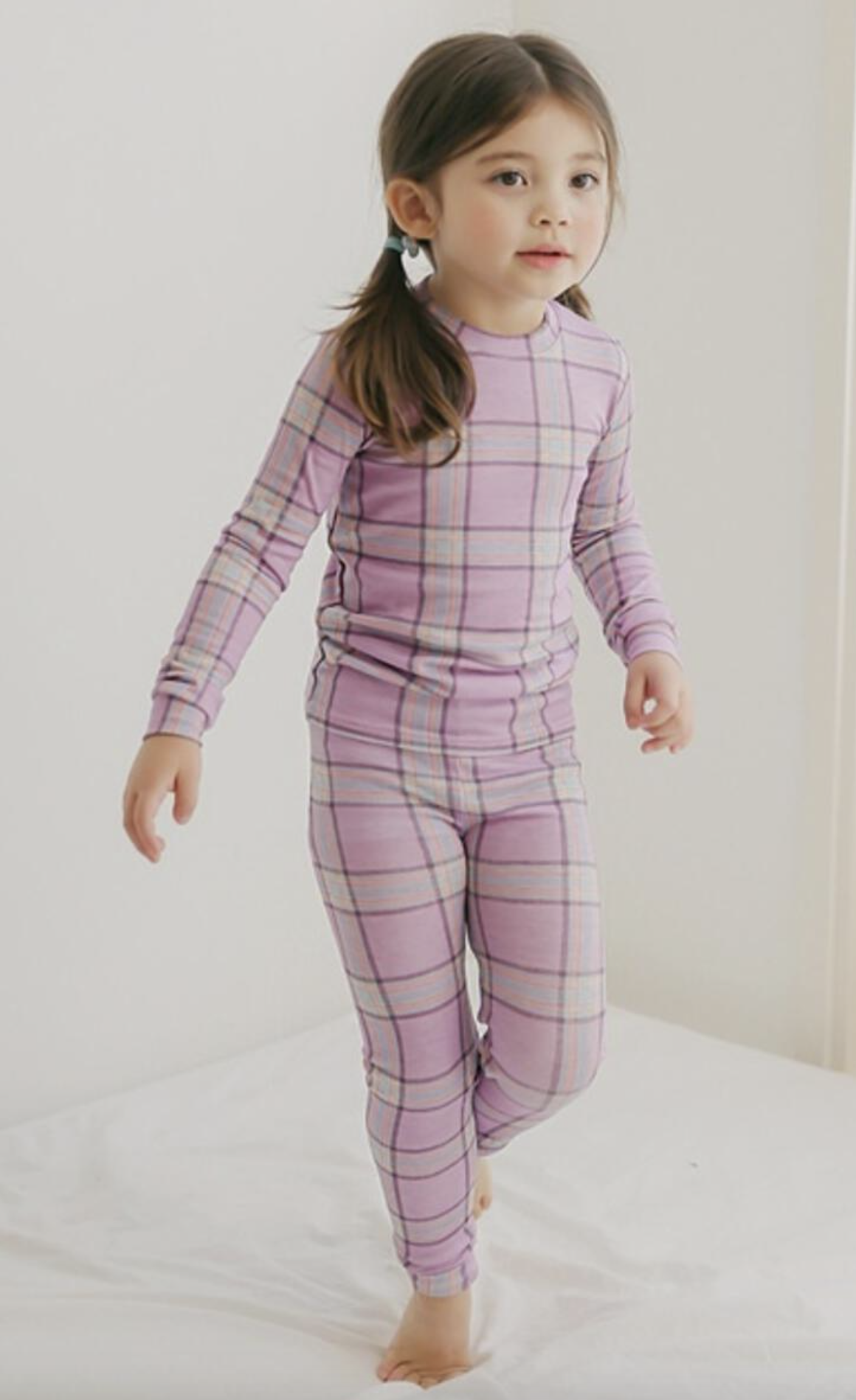 Tartan Check Purple Long Sleeve Pjs