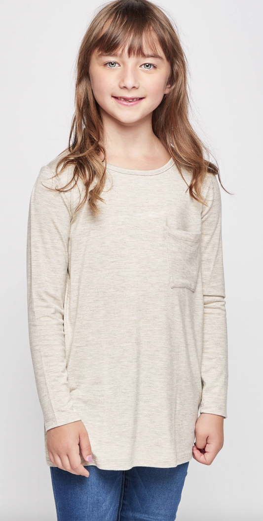 Oatmeal Solid Pocket Tee