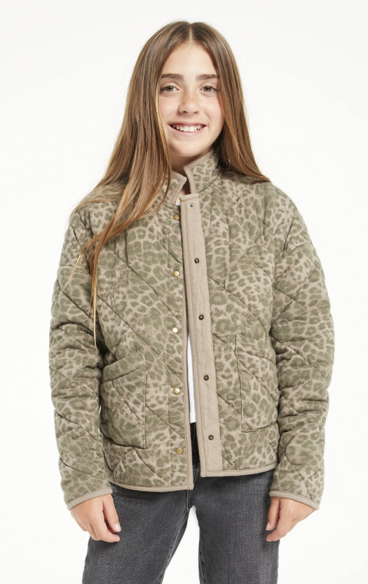 Maya Leopard Jacket Dusty Olive