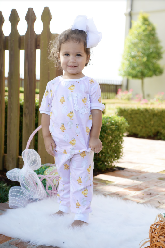 Pink Easter Chick PJ Set