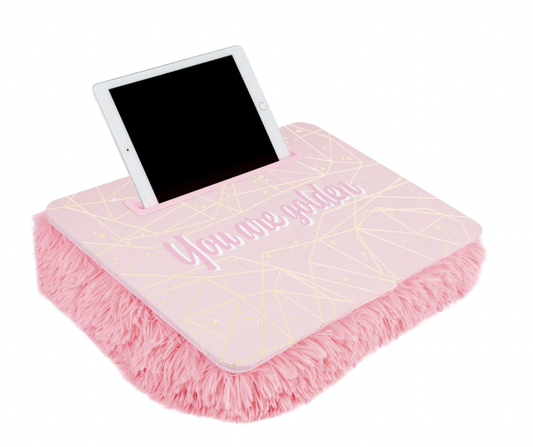Pink & Gold Deluxe Fur Lap Desk