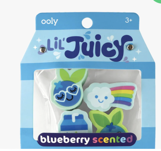 Lil' Juicy Scented Pencil Topper Erasers Blueberry