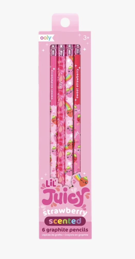 lil juicy scented graphite pencils - strawberry