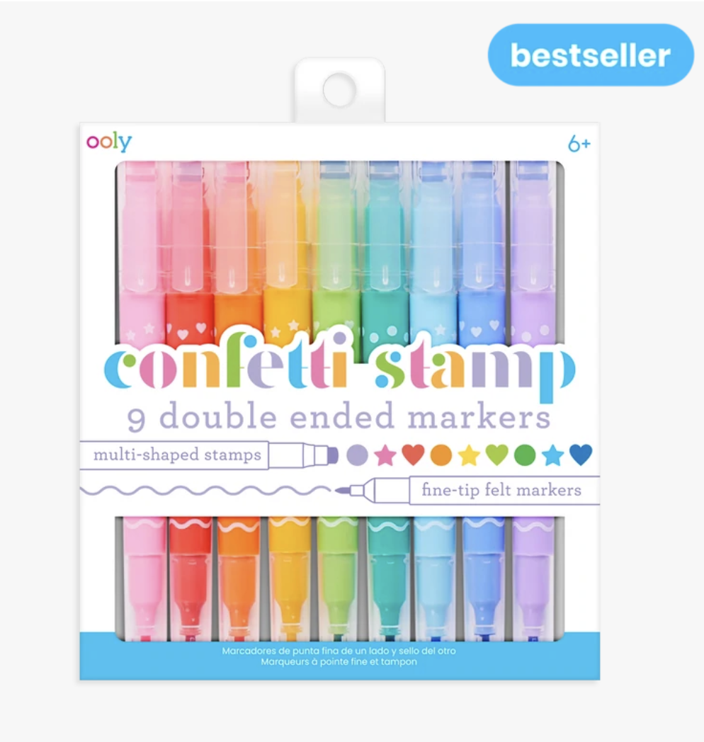 confetti stamp double-ended markers