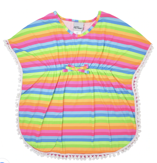 Kaia Beach Swim Cover-Up Neon Stripe
