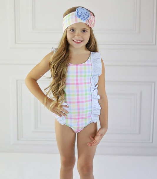 Pastel Patchwork Bow Back Swimmy
