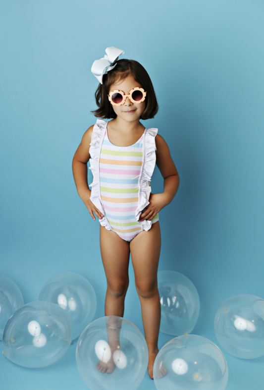 Pastel Rainbow Bow Back Swimmy