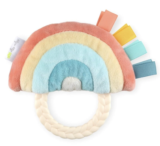 Ritzy Plush Rattle Pal with Teether- Rainbow