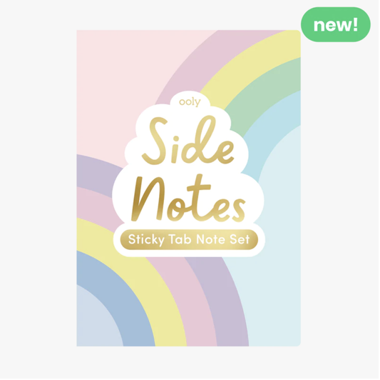 Side Notes Sticky Tab Note Pad- Pastel Rainbows