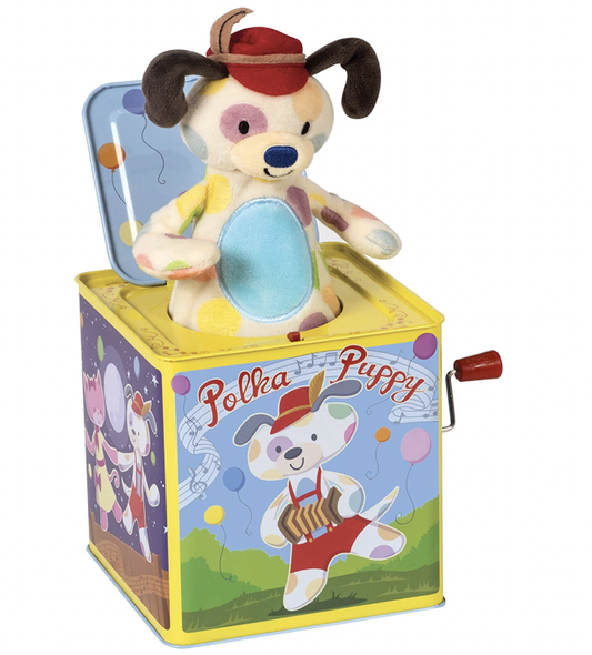 Polka Puppy Jack In Box