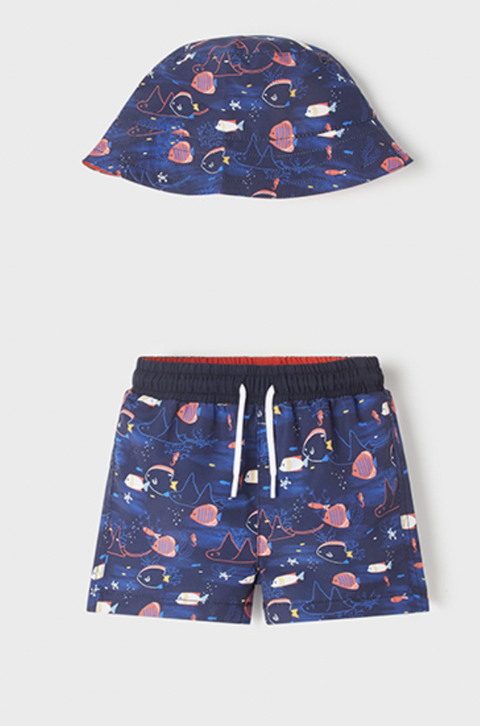Fish Swim Trunk with Hat