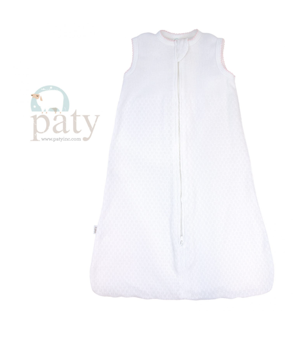 White w/Pink Paty Sack Gown