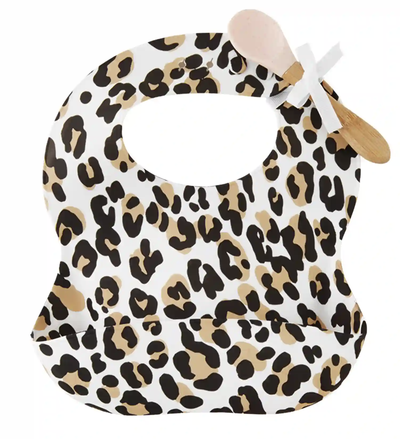 Leopard Silicone Bib & Spoon