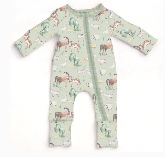 E-I-E-I-O Bamboo Zippy Romper