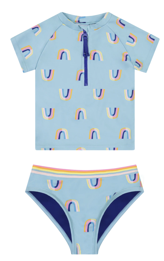 Girls Aqua Rainbow 2pc. Swimsuit