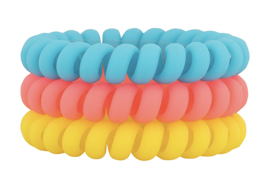 Pool Party Matte Hair Ties- Pack Of 3
