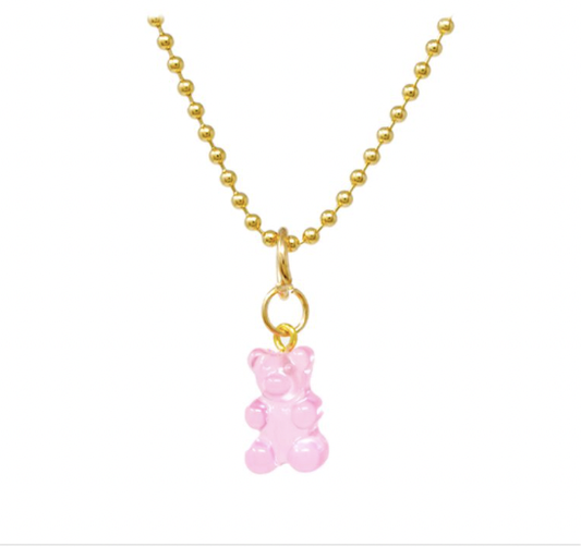 Gummy Bear Necklace- Pink.