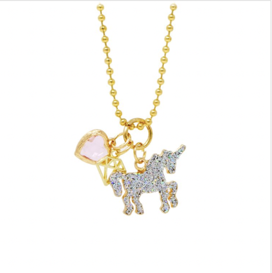 Unicorn, Heart, & Gem Necklace