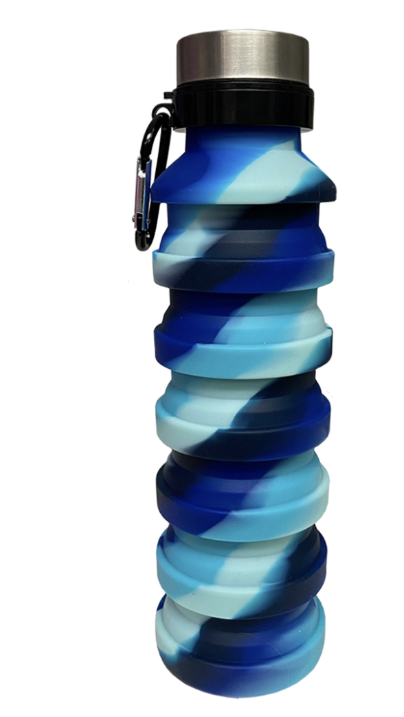 Ocean Waves Collapsible Water Bottle