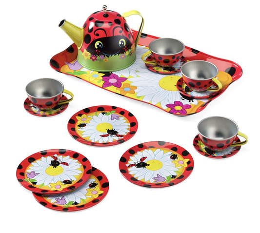 Ladybug Tin Tea Set
