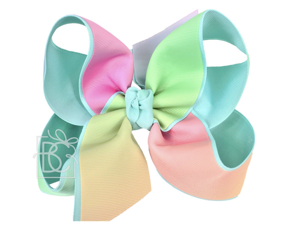 Layered Aquamarine Rainbow Bow