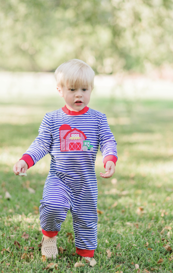 Farm Barn Boy Romper