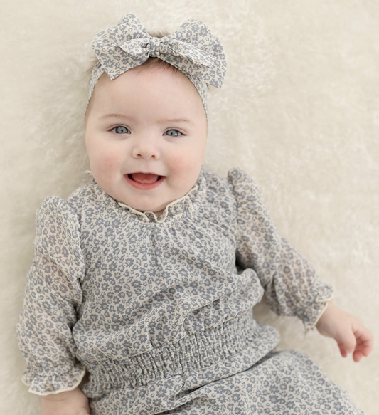 Remy Woven Floral Blue Romper