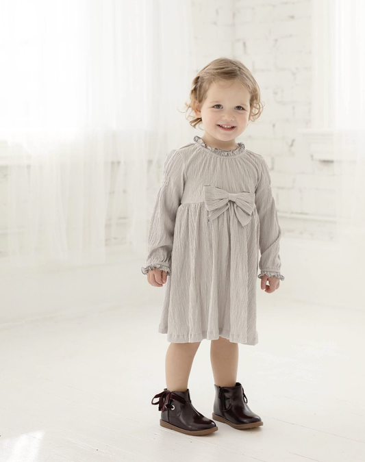 Remy Woven Dress Grey w/Bow