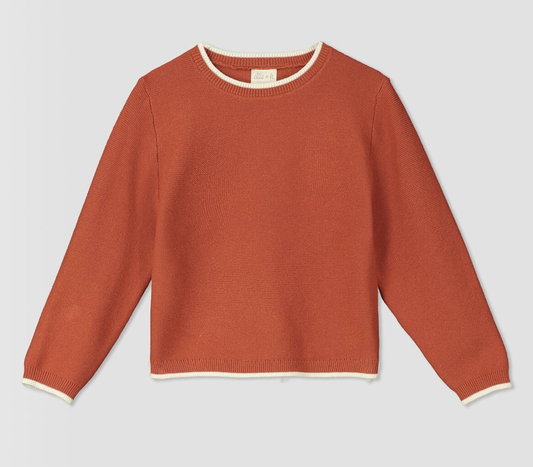 Pumpkin/Ivory Knit Penryn Sweater