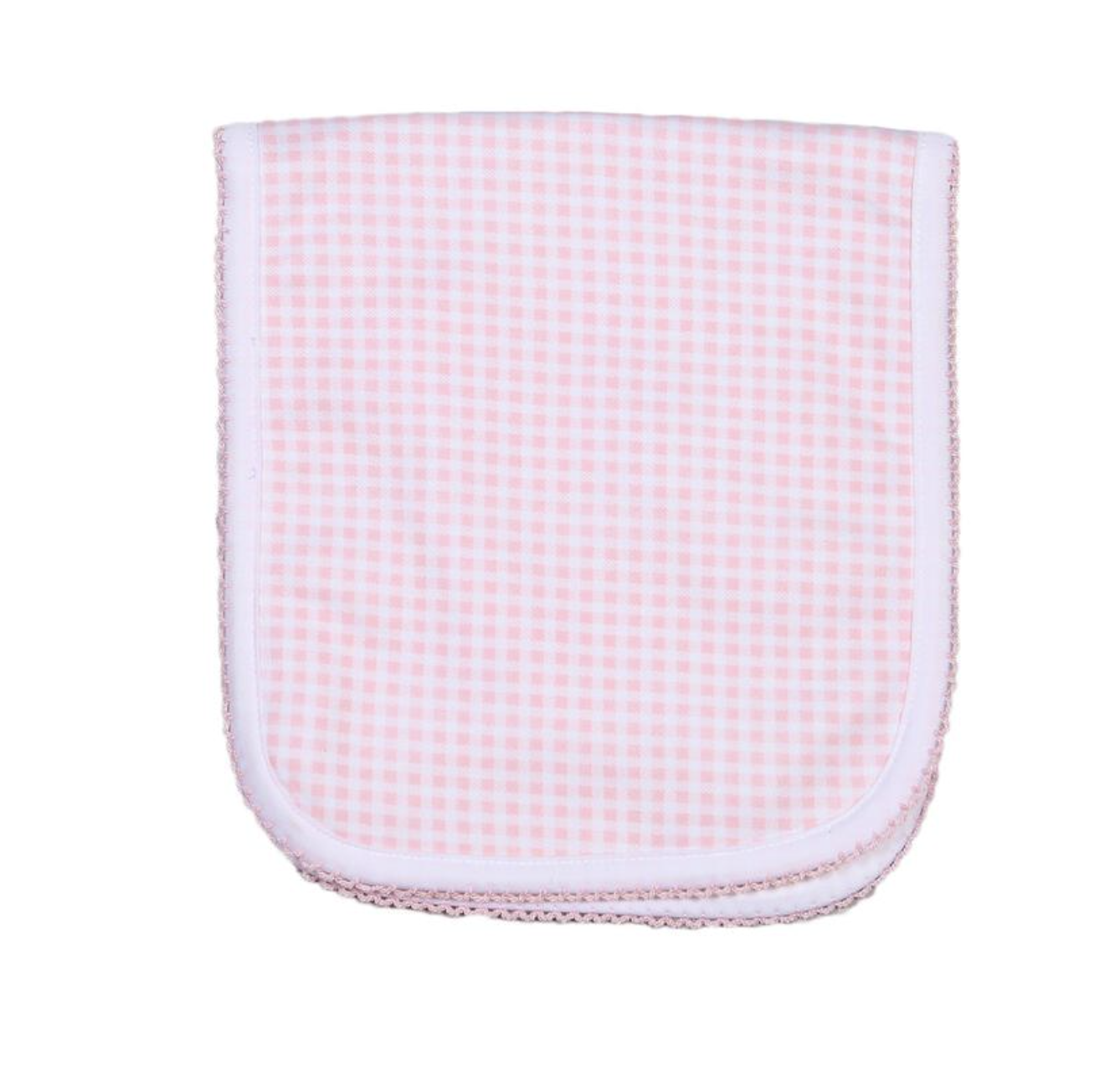 Olivia Pink Gingham Pima Burping Pad