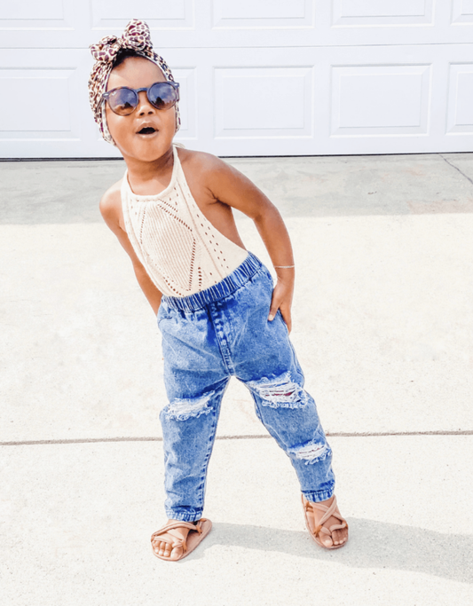 Frankie Distressed Denim Jeans - Dark Wash