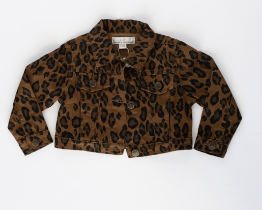 Jolene Dark Leopard Denim Jacket