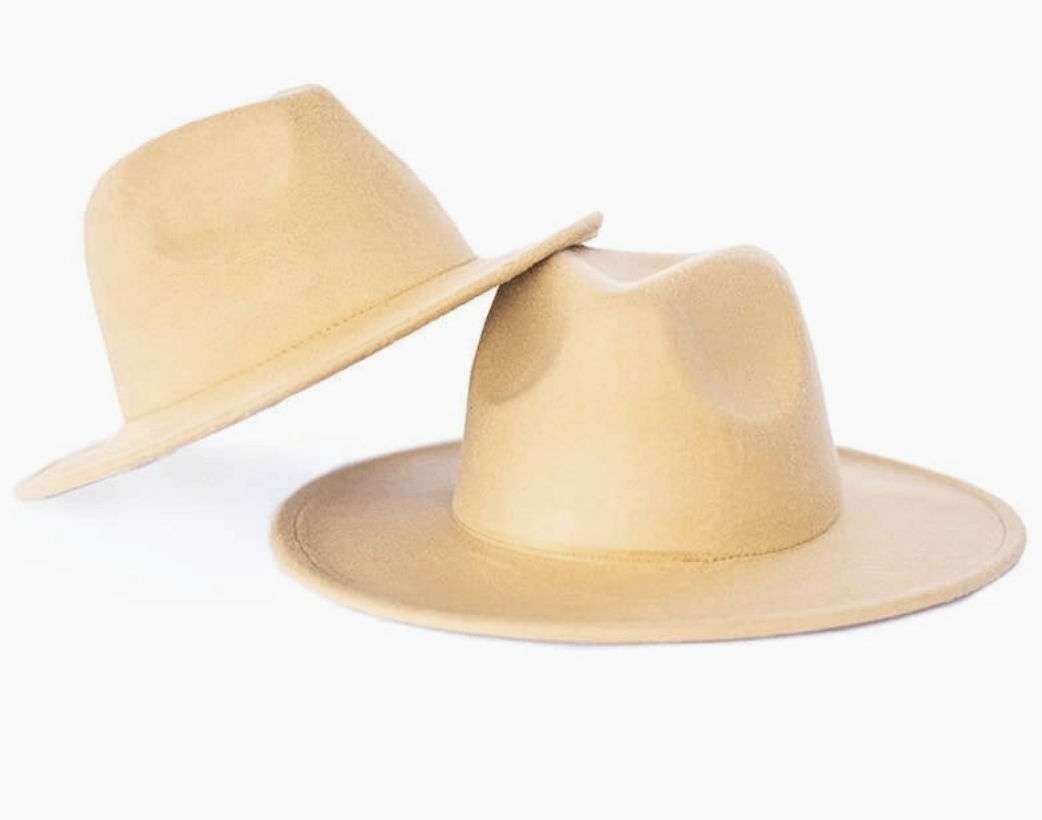 Camel Bordeaux Flat Brim Hats