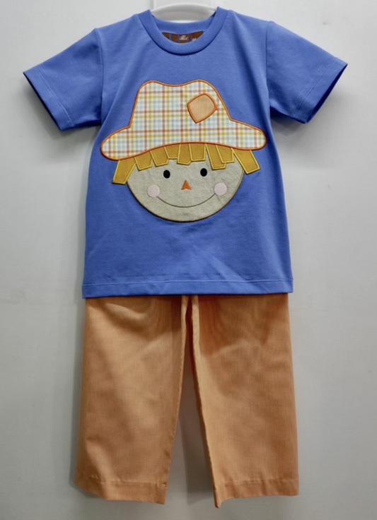 Sam the Scarecrow Applique Boys Pant Set