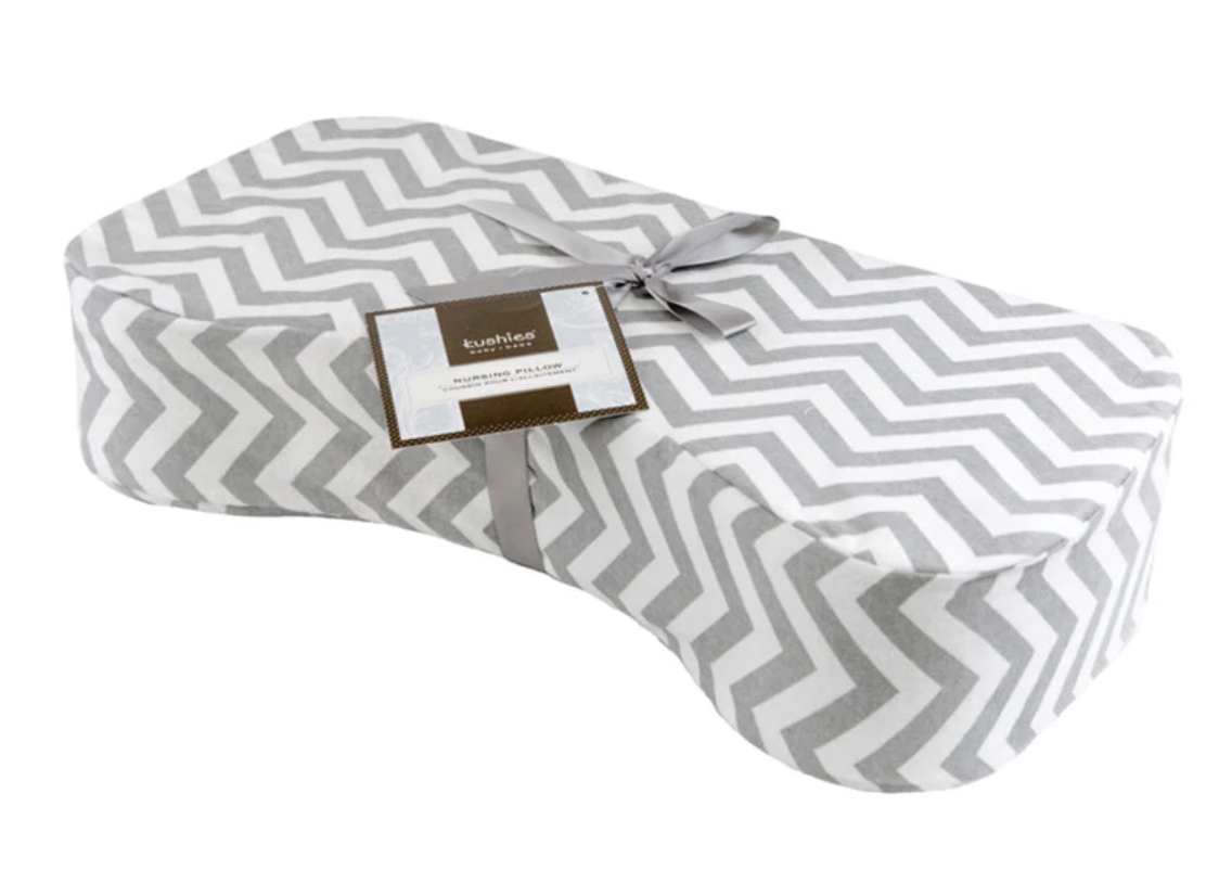 Kushies Nursing Pillow Grey Chevron