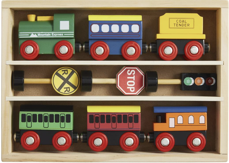 Boxed Wood Train Set