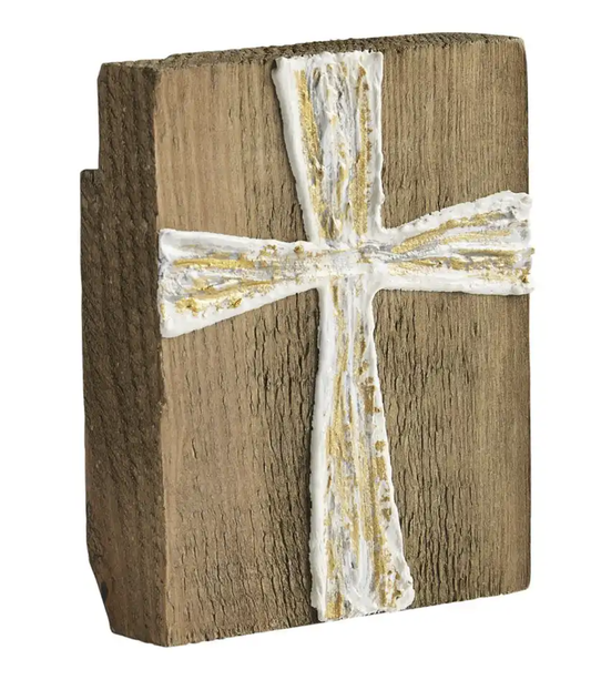 Gold Cross Square Plaque