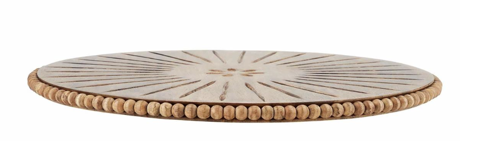 Beaded Wood Lazy Susan