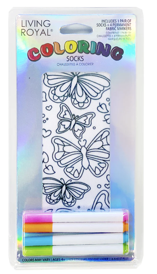 Butterfly Coloring Socks