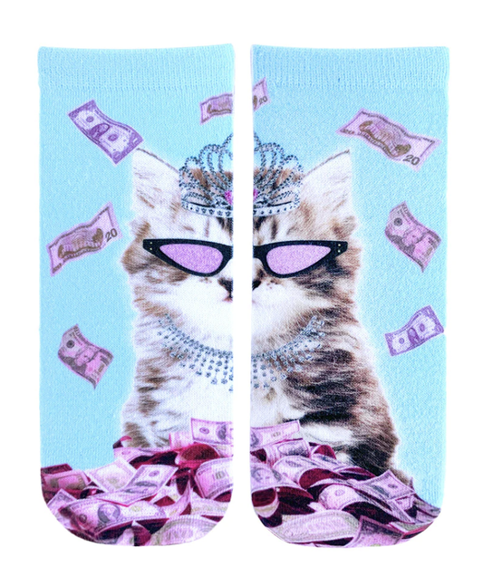 Rich Kitty Ankle Socks