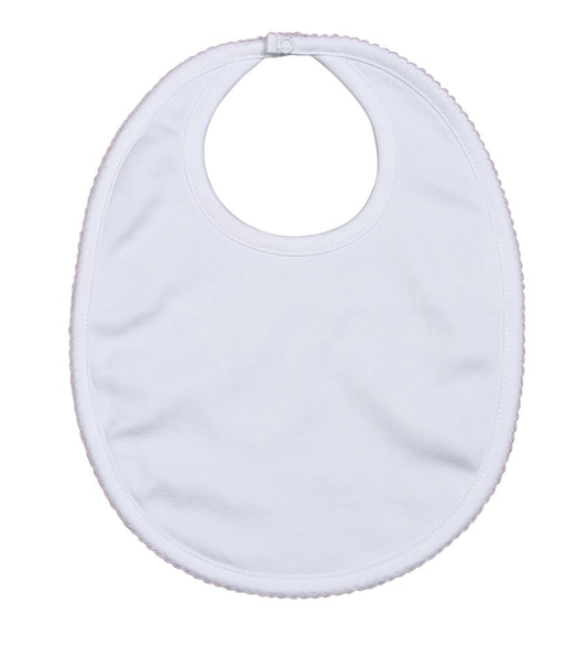 White Pima Bib w/Pink Trim