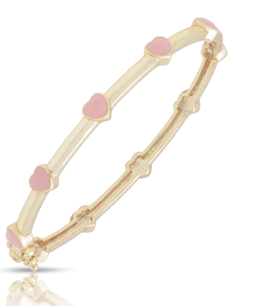 Pink Heart Station Bangle