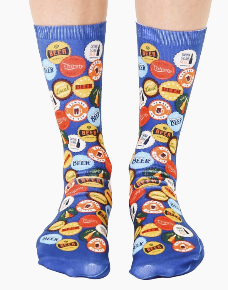 Beer Cap Crew Socks