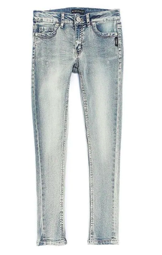 Girls Silver Amy Bleach Wash Denim Jegging