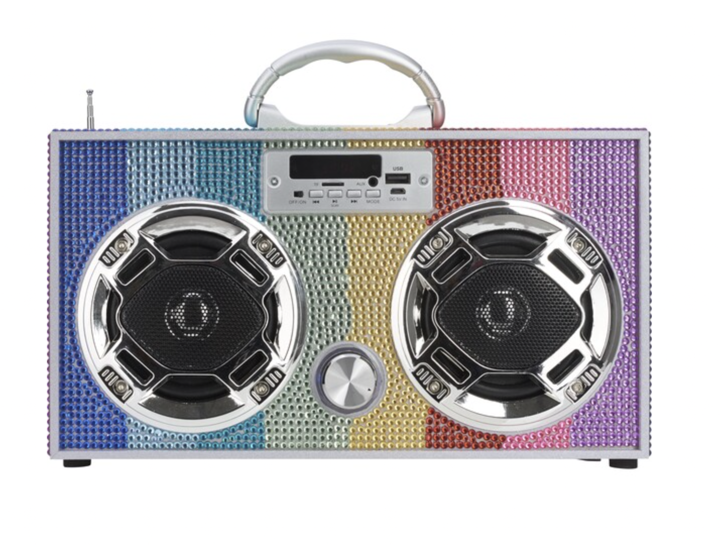 Rainbow Bling Retro Bluetooth Boombox