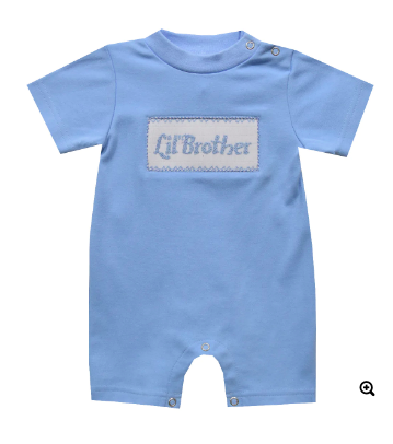 Lil Brother Smocked Romper